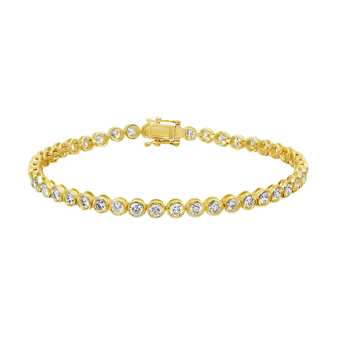 18K Yellow Gold 4.02 Ct Bezel Set Diamond Bracelet