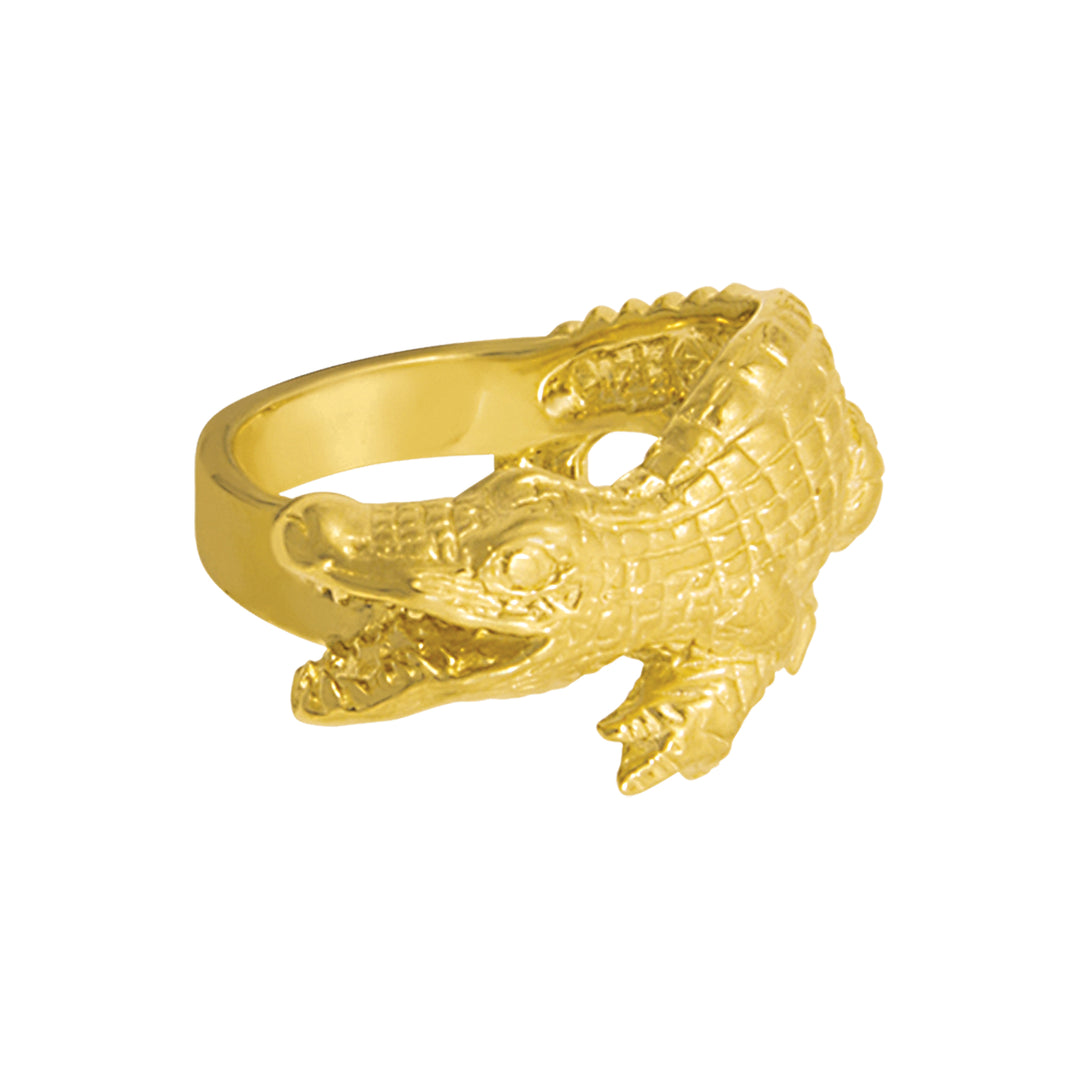 14K Yellow Gold Large Alligator Ring