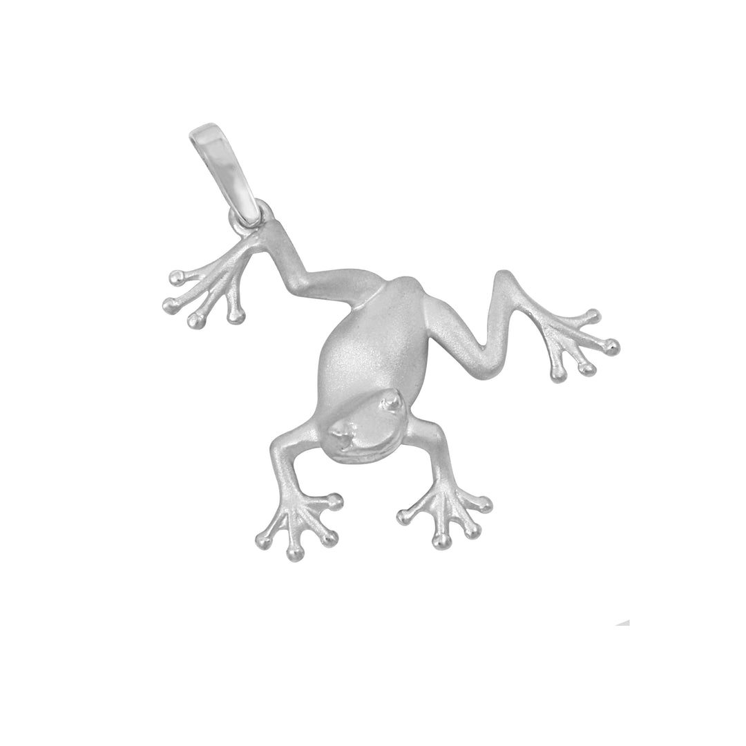 Sterling Silver Medium Leaf Frog Pendant