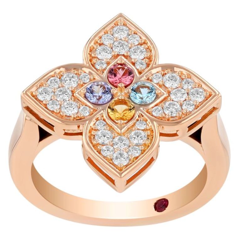 Roberto Coin Venetian Princess 18K Rose Gold Ring - Vent Prin Bt/cit/rub/ru/ .