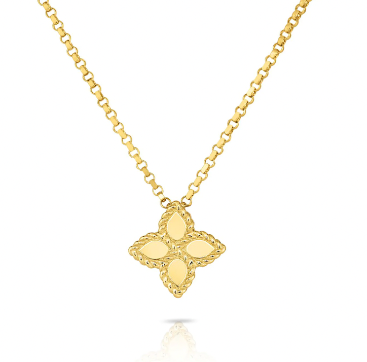 Roberto Coin Princess Flower 18K Yellow Gold Pendant - Small Princess Flower