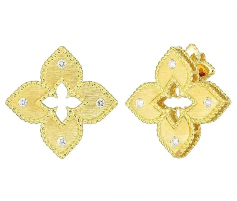 Roberto Coin Venetian Princess 18K Yellow Gold Earrings - Petite Xs Vent Prin Stud