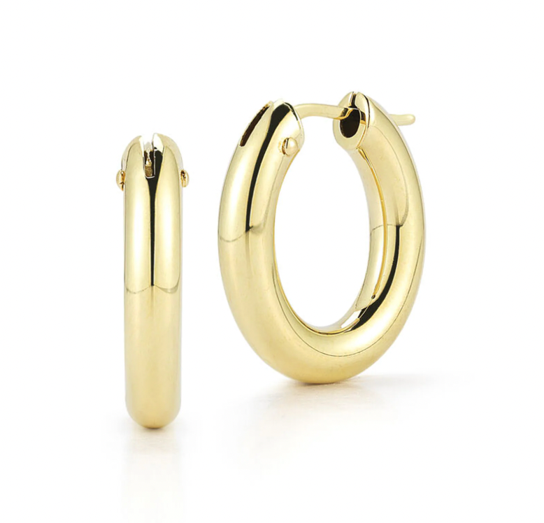 Roberto Coin 18K Yellow Gold Hoops - Perfect Oval