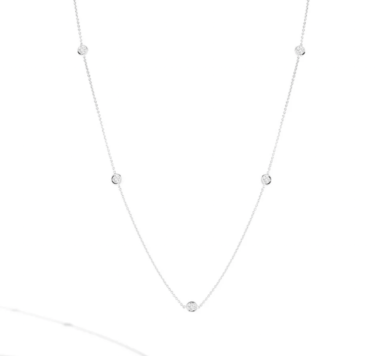 Roberto Coin Diamonds by the Inch 18K White Gold Necklace - Rco Bzl