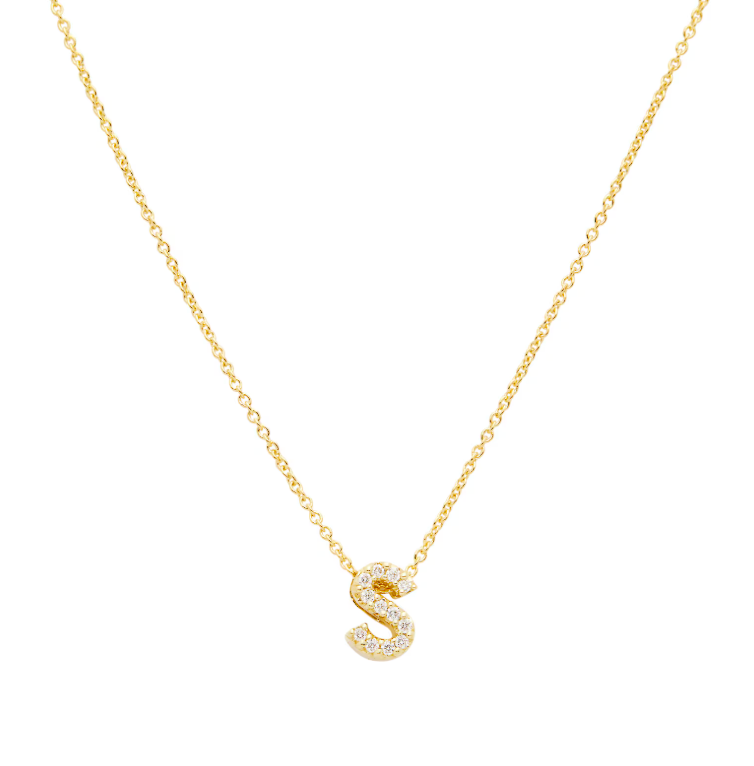 Roberto Coin Love Letter 18K Yellow Gold Pendant - Letter S