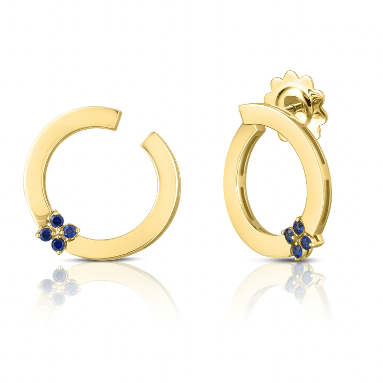 Roberto Coin Verona 18K Yellow Gold Hoops - Horiz /hoop Bl