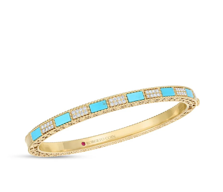 Roberto Coin Mosaic 18K Yellow Gold Bangle - Dia