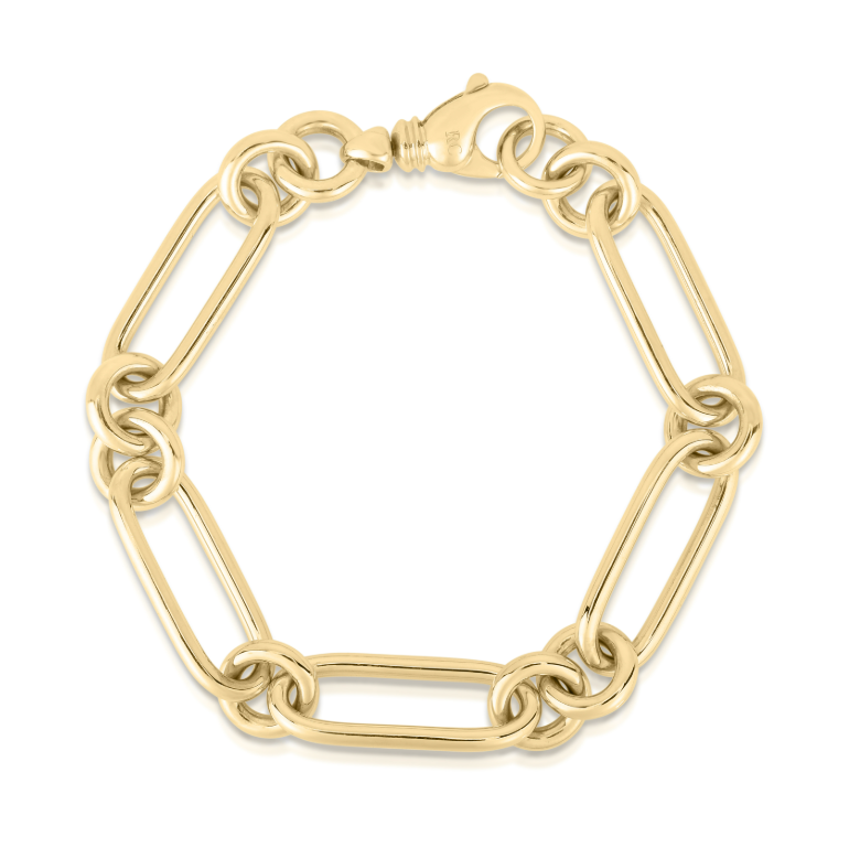 Roberto Coin Oro Classic 18K Yellow Gold Bracelet - Ov&rnd Link