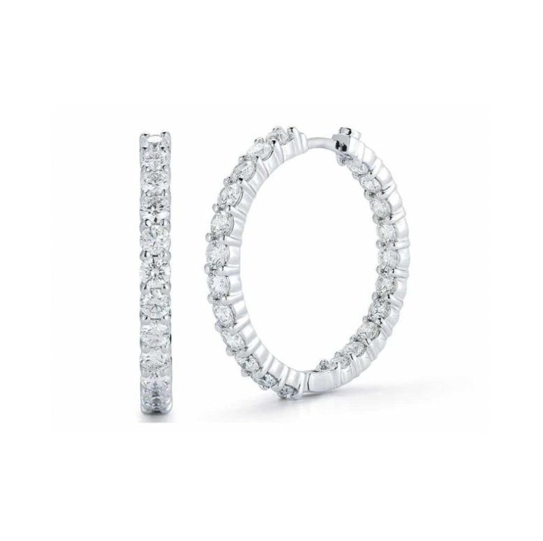 Roberto Coin 18K White Gold Hoops - 28mm