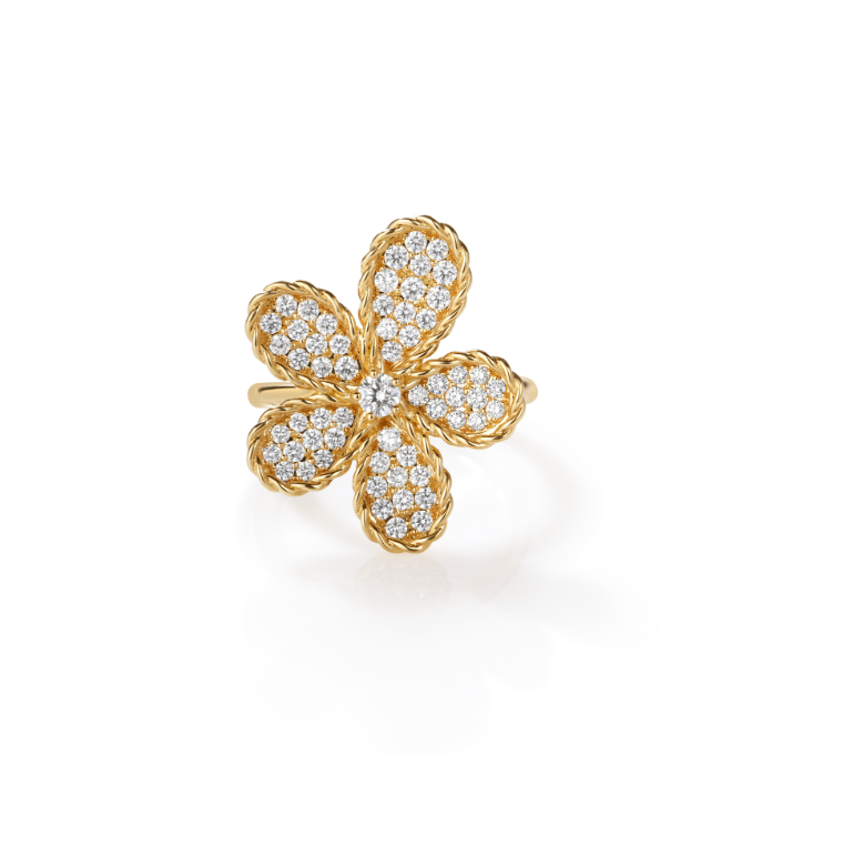 Roberto Coin Tiny Treasures 18K Yellow Gold Ring - Jasmine Flwr