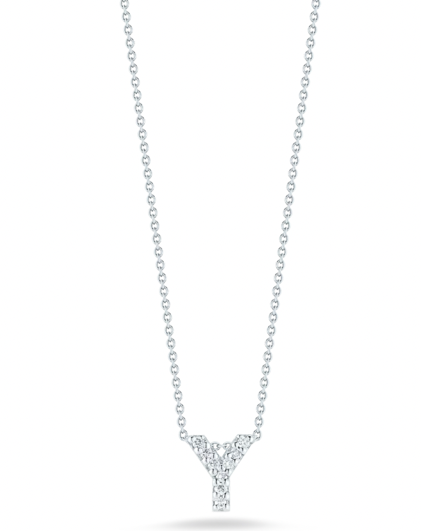 Roberto Coin Love Letter 18K White Gold Pendant - Letter Y