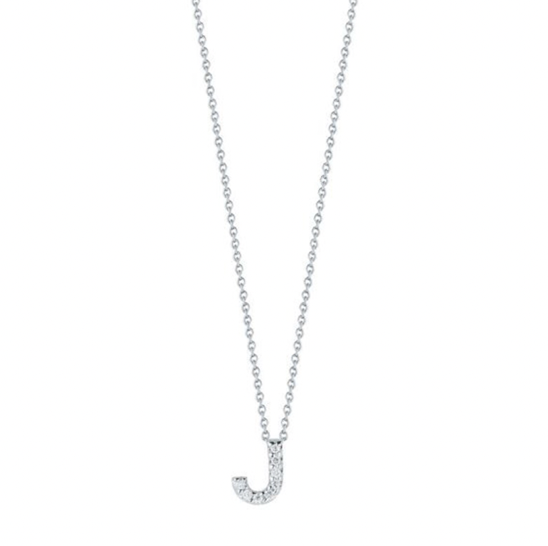 Roberto Coin Love Letter 18K White Gold Pendant - Letter J