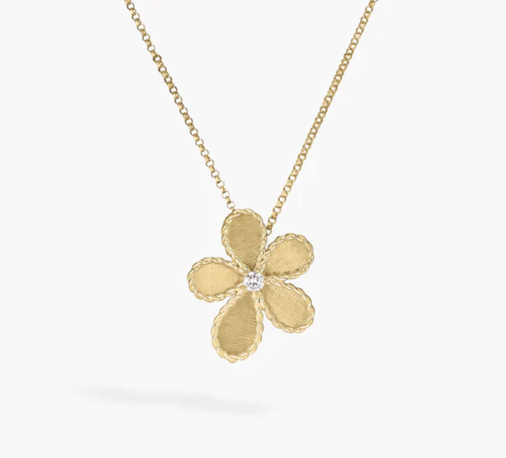 Roberto Coin 18K Yellow Gold Necklace - Flwr with Dia Centr