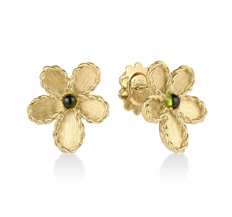 Roberto Coin 18K Yellow Gold Earrings - Jasimne Post Grn