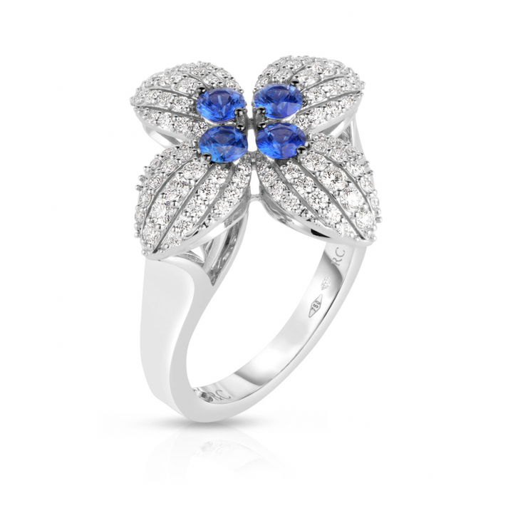 Roberto Coin Verona 18K White Gold Ring - Dia Saph Tw 6.5