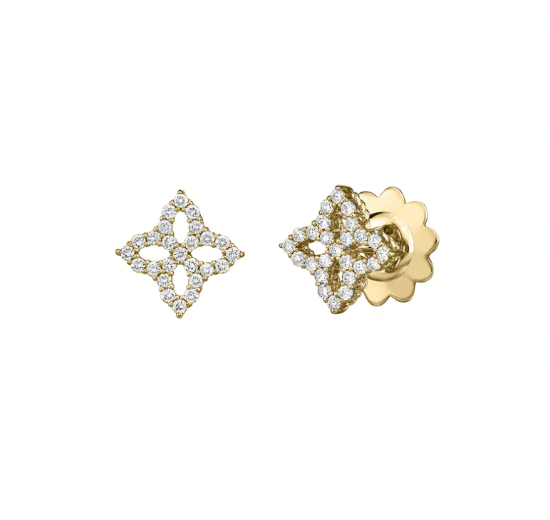 Roberto Coin Princess Flower 18K Yellow Gold Earrings - Sm Prin Flwr Post