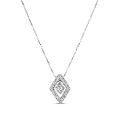 Roberto Coin 18K White Gold Necklace - Sm Lozenge