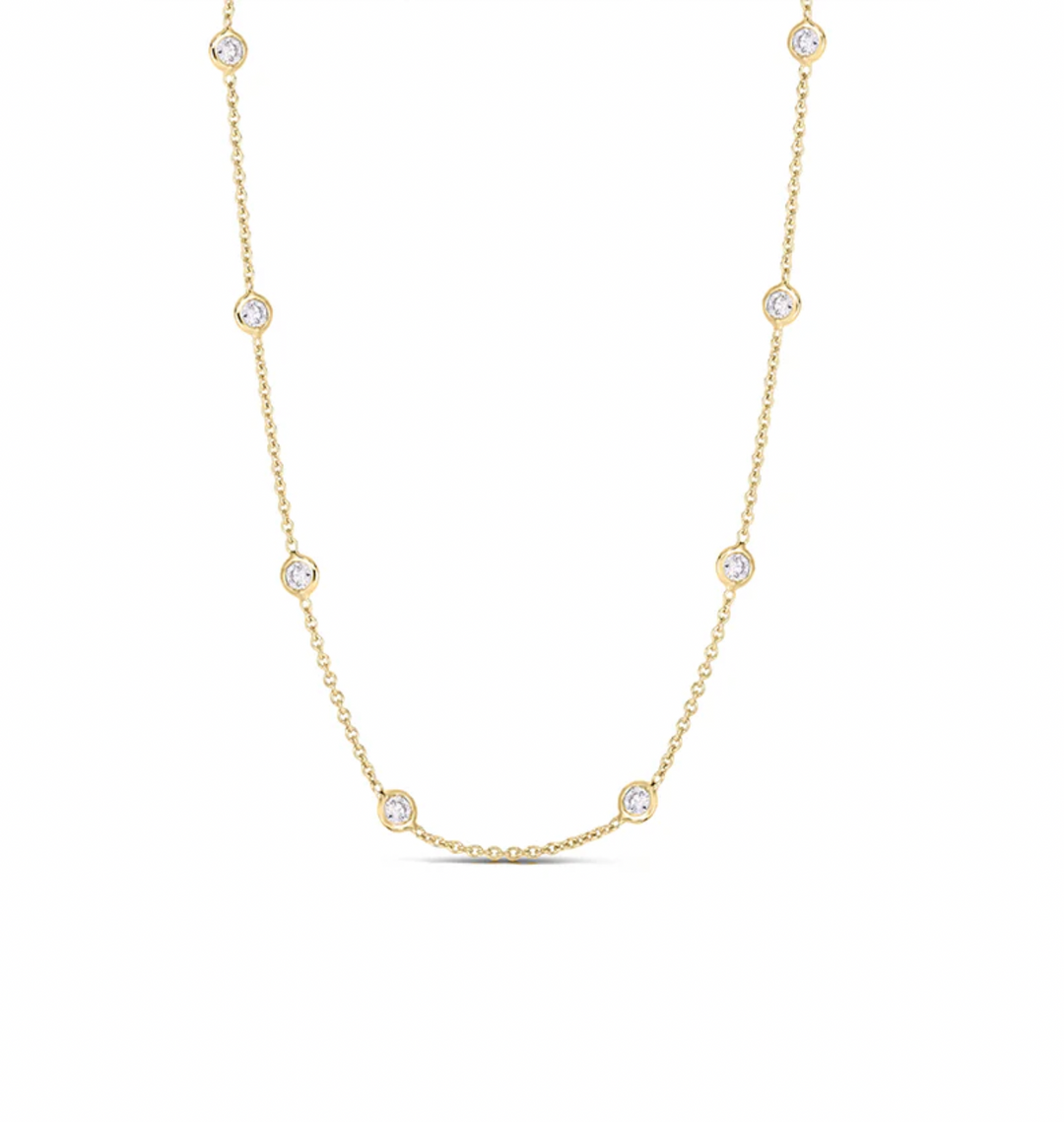 Roberto Coin Diamonds by the Inch 18K Yellow Gold Necklace - Dbi