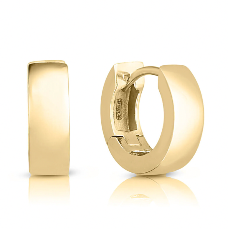 Roberto Coin 18K Yellow Gold Hoops - Rco 12mm Sm Huggies
