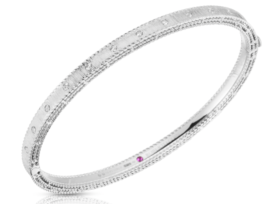 Roberto Coin Venetian Princess 18K White Gold Bangle - Ven Mm Sz P