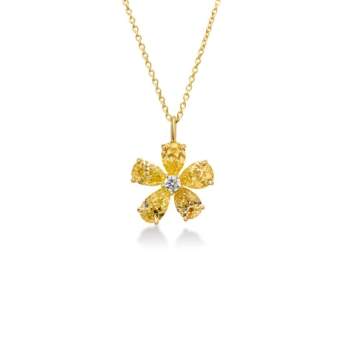 Roberto Coin Tiny Treasures 18K Yellow Gold Pendant - Ylw/wht Flwr