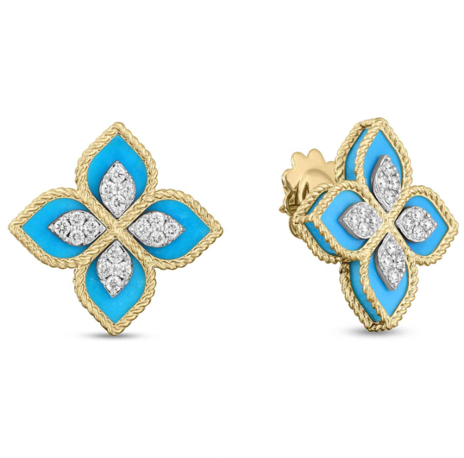 Roberto Coin Venetian Princess 18K Yellow & White Gold Earrings - Vent Prin