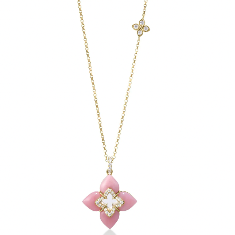 Roberto Coin Venetian Princess 18K Yellow Gold Pendant - Vent Prin Pink