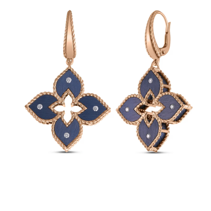 Roberto Coin Venetian Princess 18K Rose Gold Earrings - Ven Princ Med Bl Titanm