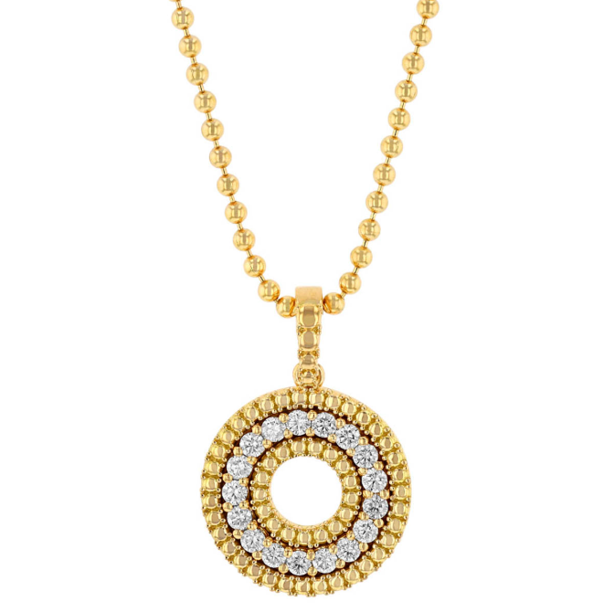 Roberto Coin 18K Yellow Gold Pendant - 17mm Row Circle