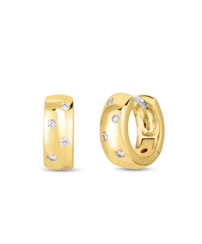 Roberto Coin 18K Yellow Gold Hoops - Sm Scattered