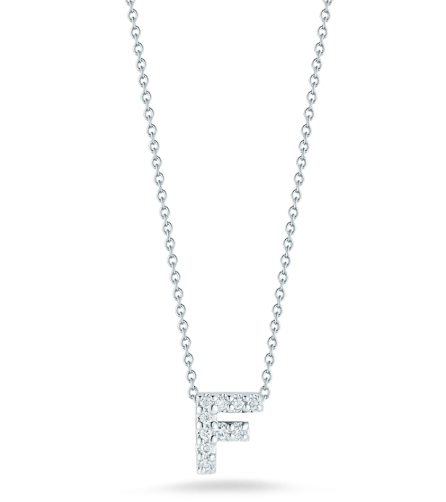 Roberto Coin Love Letter 18K White Gold Pendant - Letter F