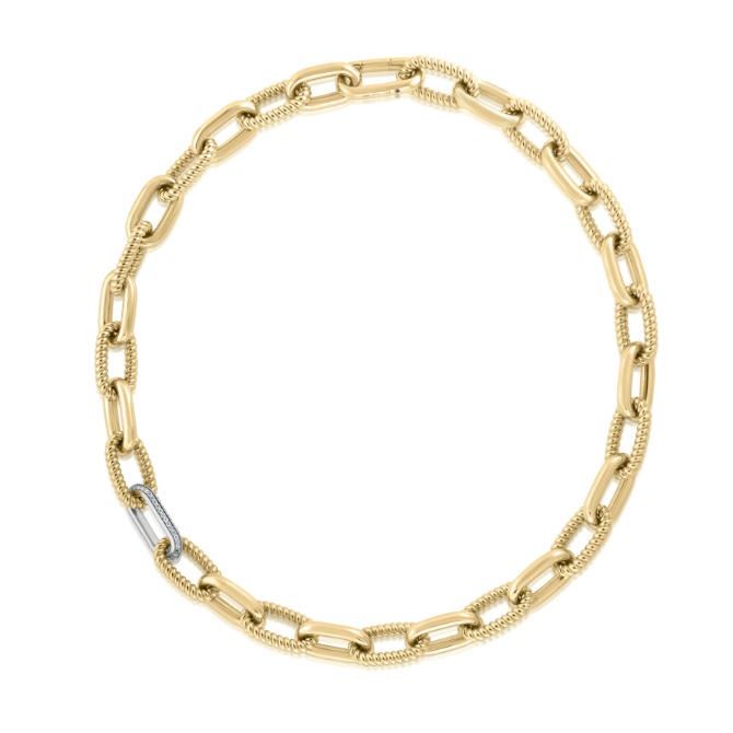 Roberto Coin Oro Classic 18K Yellow & White Gold Necklace - Dia Link