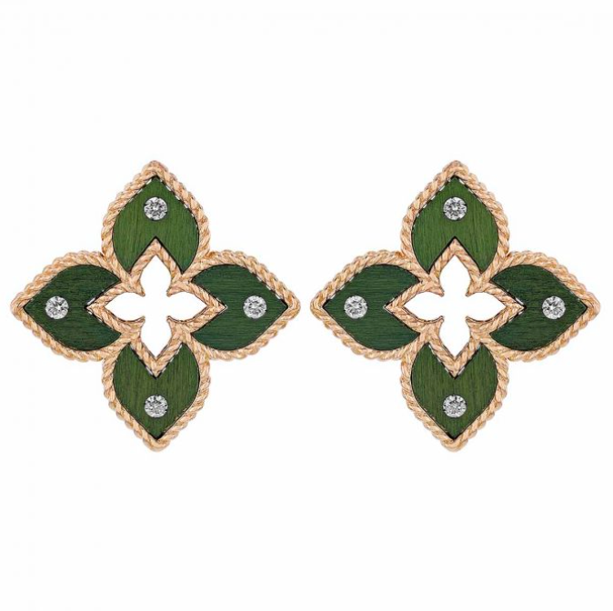 Roberto Coin Venetian Princess 18K Rose Gold Earrings - Grn Titanium Ven Prin