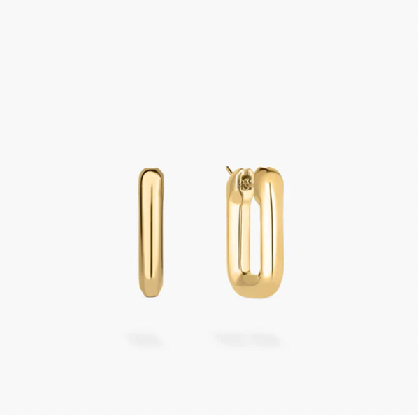 Roberto Coin 18K Yellow Gold Earrings - Small Square Snap Back