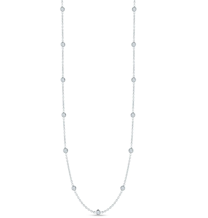 Roberto Coin Diamonds by the Inch 18K White Gold Necklace - Dbi