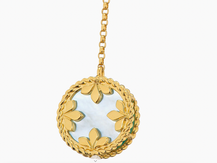 Roberto Coin 18K Yellow Gold Piece - Rvrs Medln Mop & Lariet