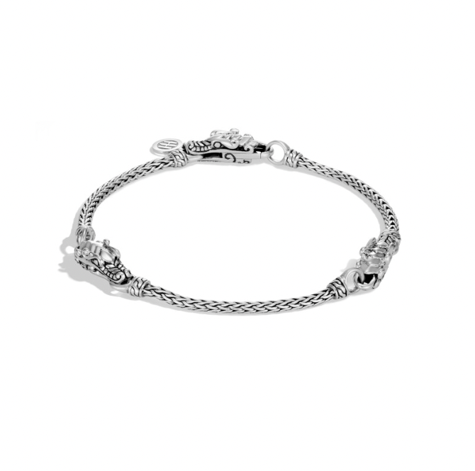 John Hardy Sterling Silver Naga Heritage Triple-Strand Bracelet Size M