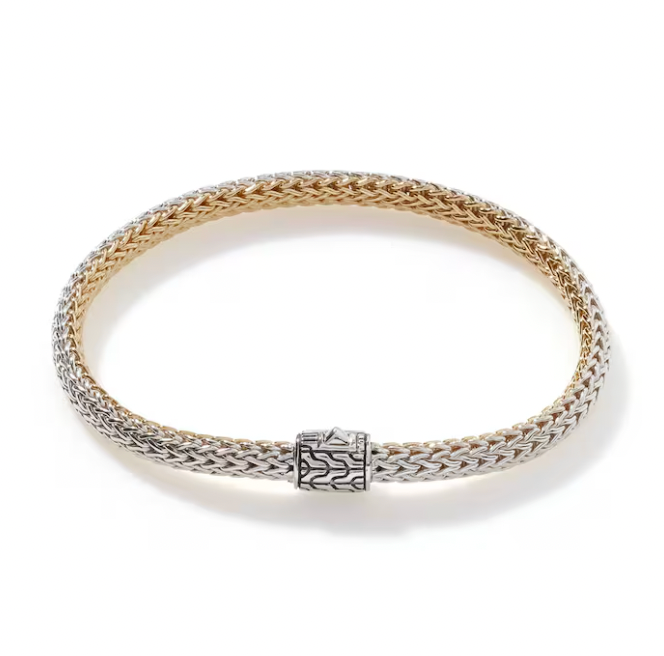John Hardy 18K Gold & Sterling Silver Icon Reversible Bracelet with 0.14 ctw Diamonds