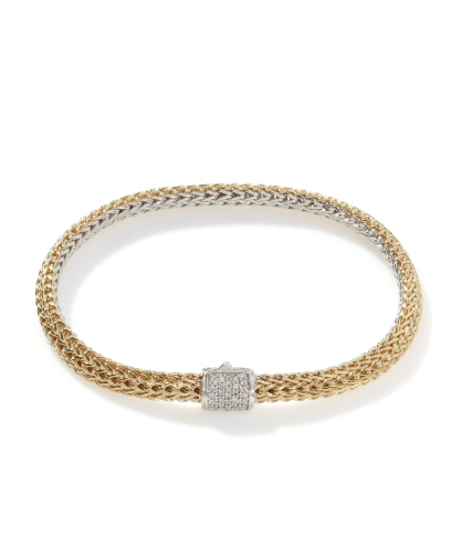 John Hardy 18K Gold & Sterling Silver Icon Reversible Bracelet with 0.14 ctw Diamonds