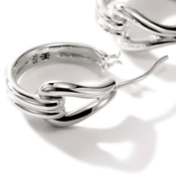 John Hardy Sterling Silver Surf Hoop Earrings