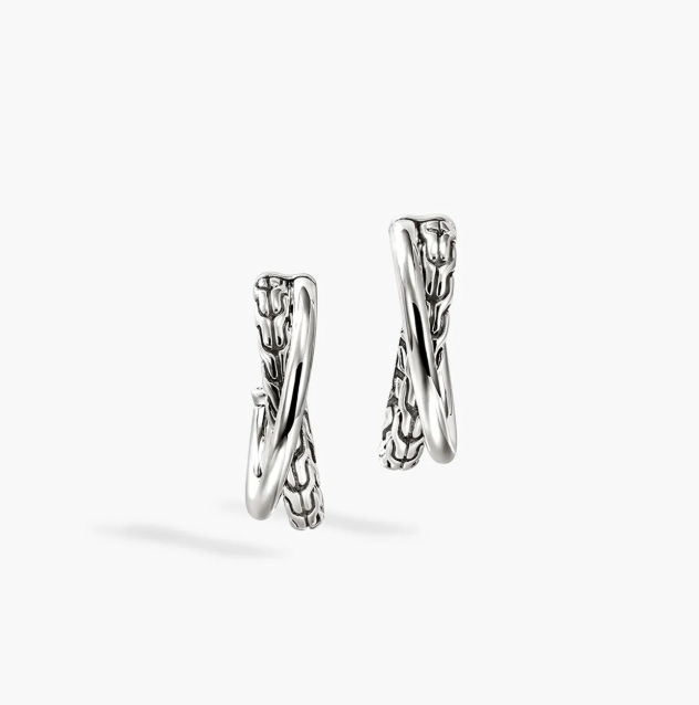 John Hardy Sterling Silver Essentials Crossover Earrings