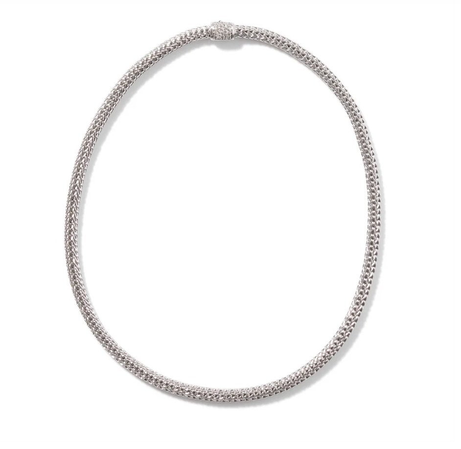 John Hardy Sterling Silver Icon Mesh Chain with 0.18 ctw Diamonds