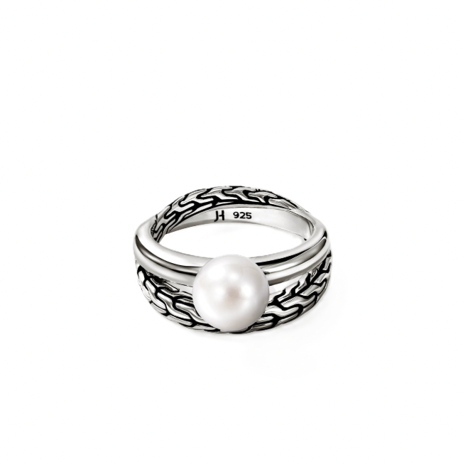 John Hardy Sterling Silver Essentials Ring with Cultured Pearl