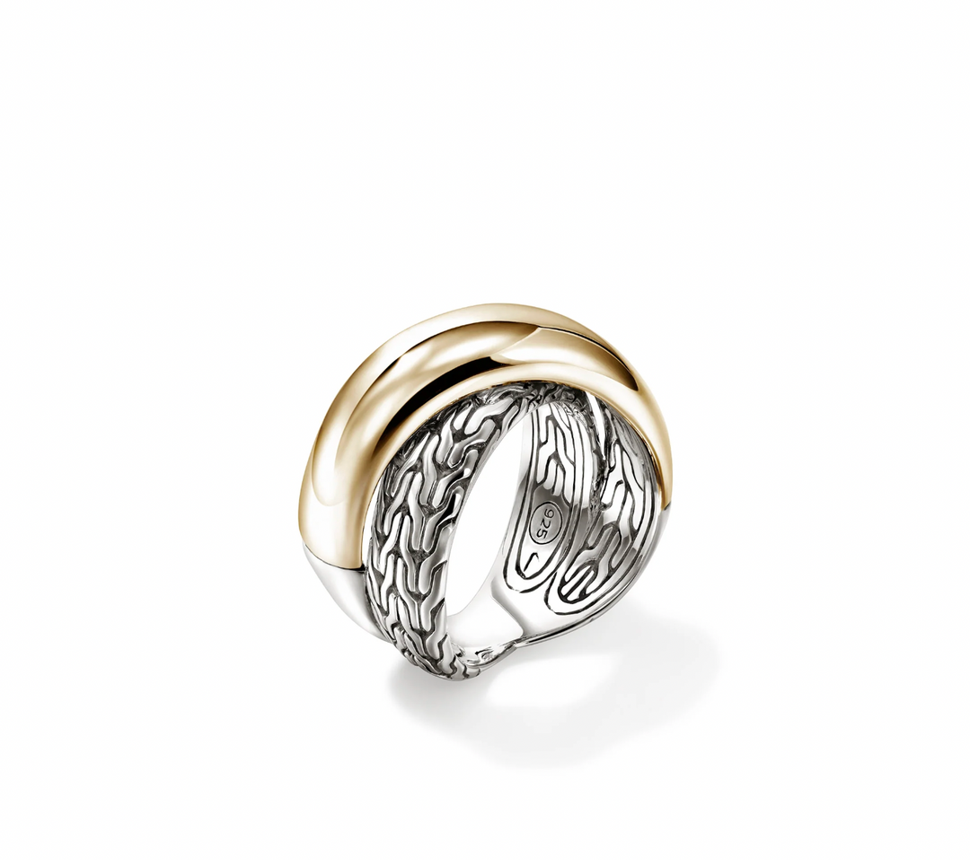John Hardy 14K Gold & Sterling Silver Essentials Crossover Ring