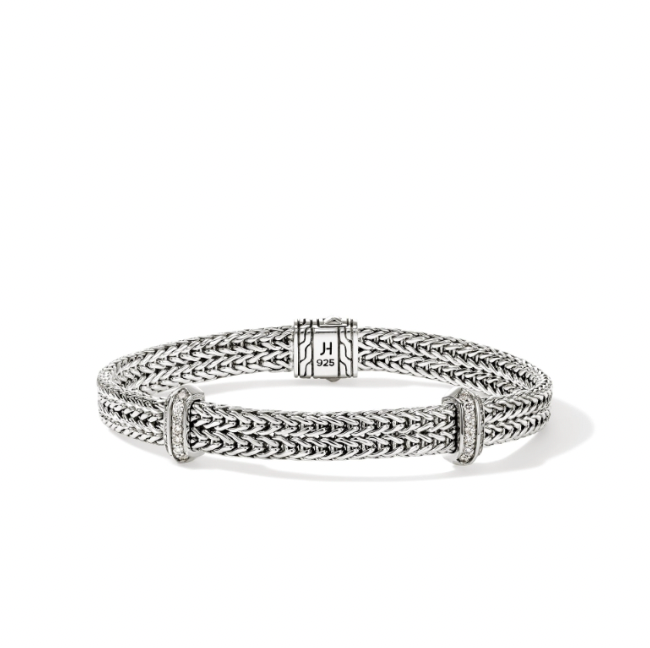 John Hardy Sterling Silver Icon Bracelet with 0.33 ctw Diamonds