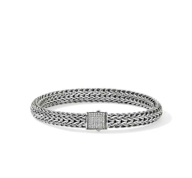 John Hardy Sterling Silver Icon Bracelet with 0.28 ctw Diamonds