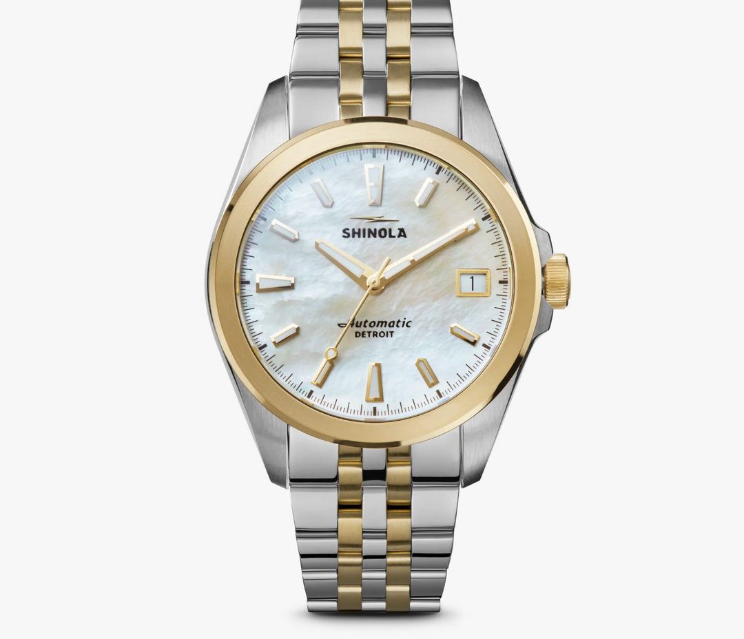 Shinola Men's Circadian Monster 36mm Watch with Mother-of-Pearl Dial & Stainless Steel Bracelet & Two-Tone
