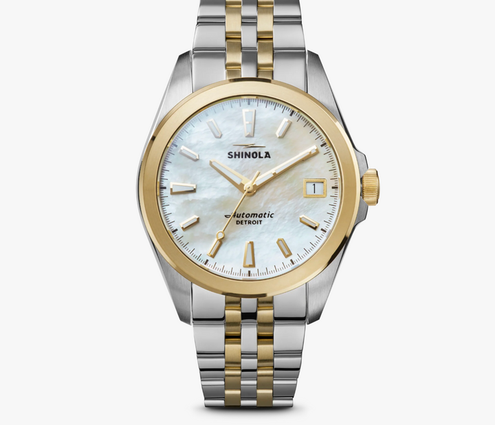 Shinola Men's Circadian Monster 36mm Watch with Mother-of-Pearl Dial & Stainless Steel Bracelet & Two-Tone