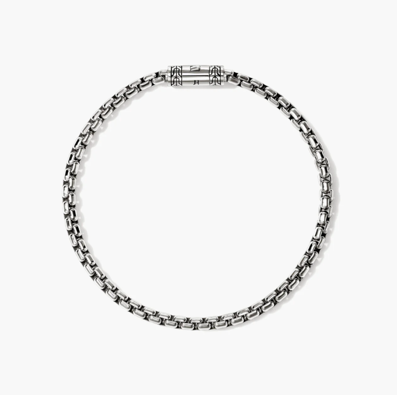 John Hardy Sterling Silver Box Chain Bracelet