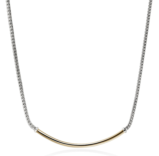 John Hardy 14K Gold & Sterling Silver Curved Chain